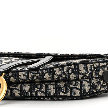 Christian Dior Oblique Saddle Bag With Strap Blue 10 of 11