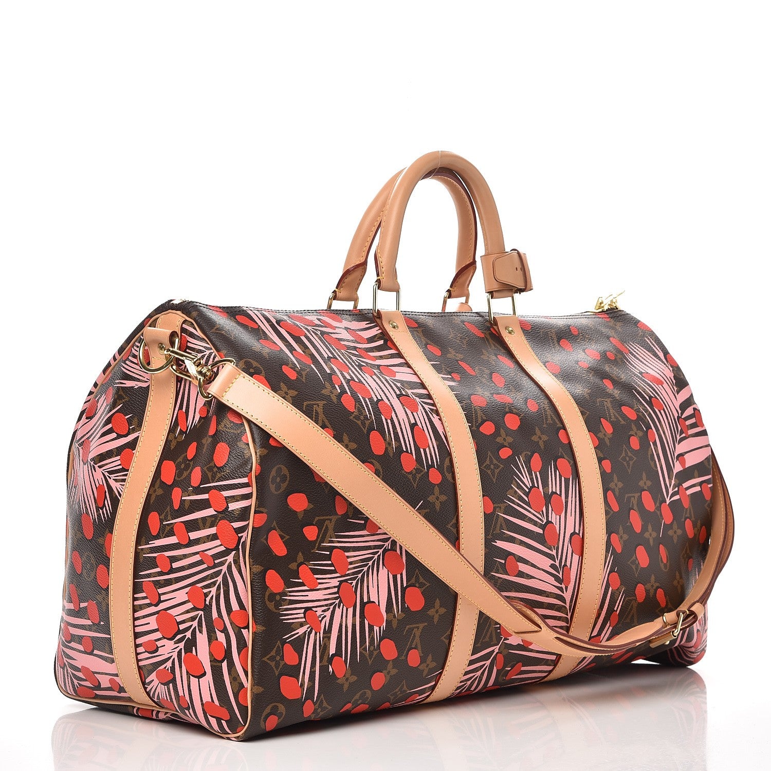 Louis Vuitton Monogram Jungle Dots Keepall Bandouliere 50 Sugar Pink Poppy 5 of 16