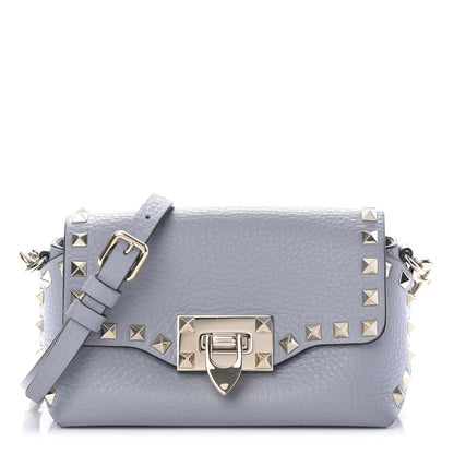 Valentino Garavani Pebbled Calfskin Mini Rockstud Crossbody Bag Light Stone 1 of 10