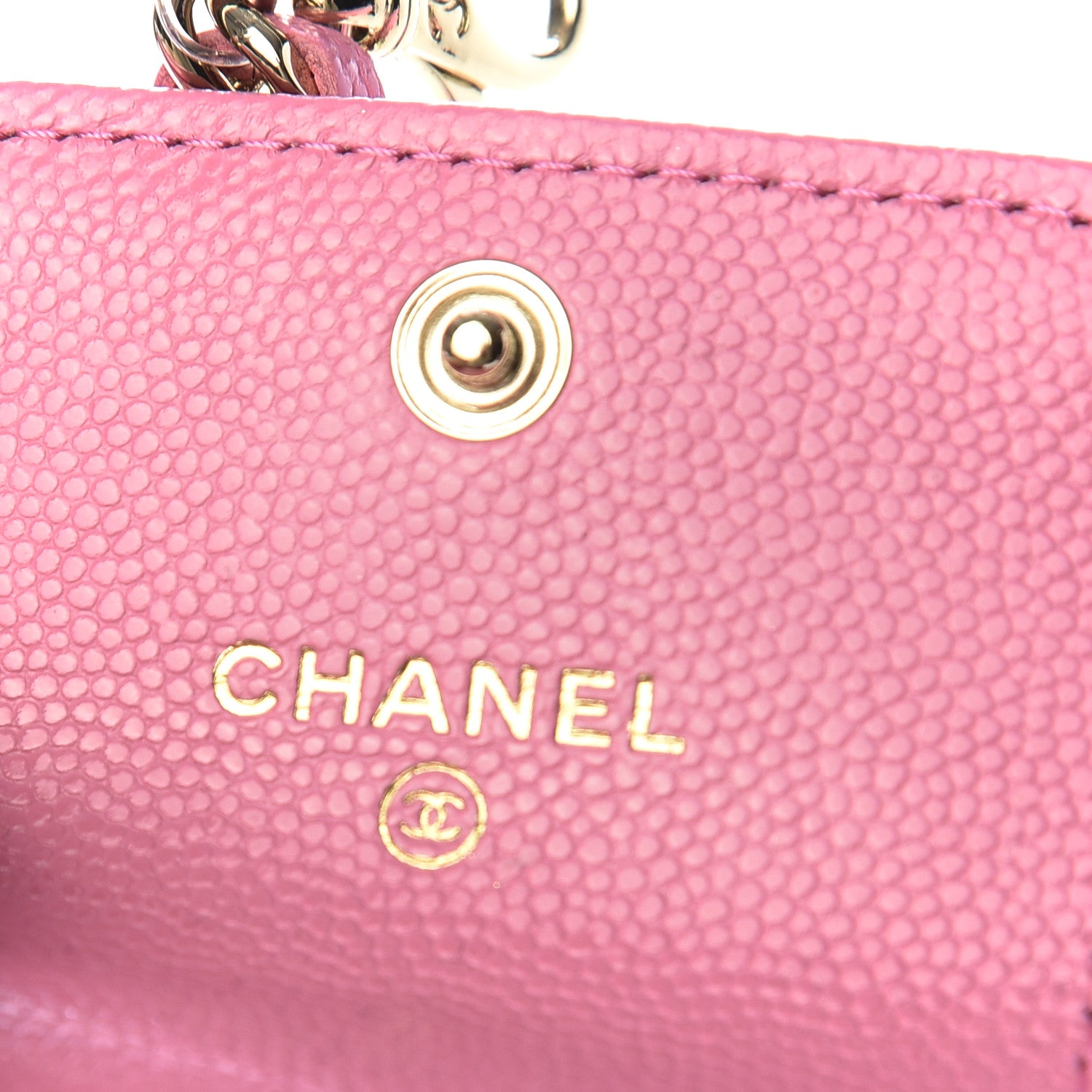 Chanel Caviar Quilted Crystal CC Airpods Pro Case Pink 5 of 5