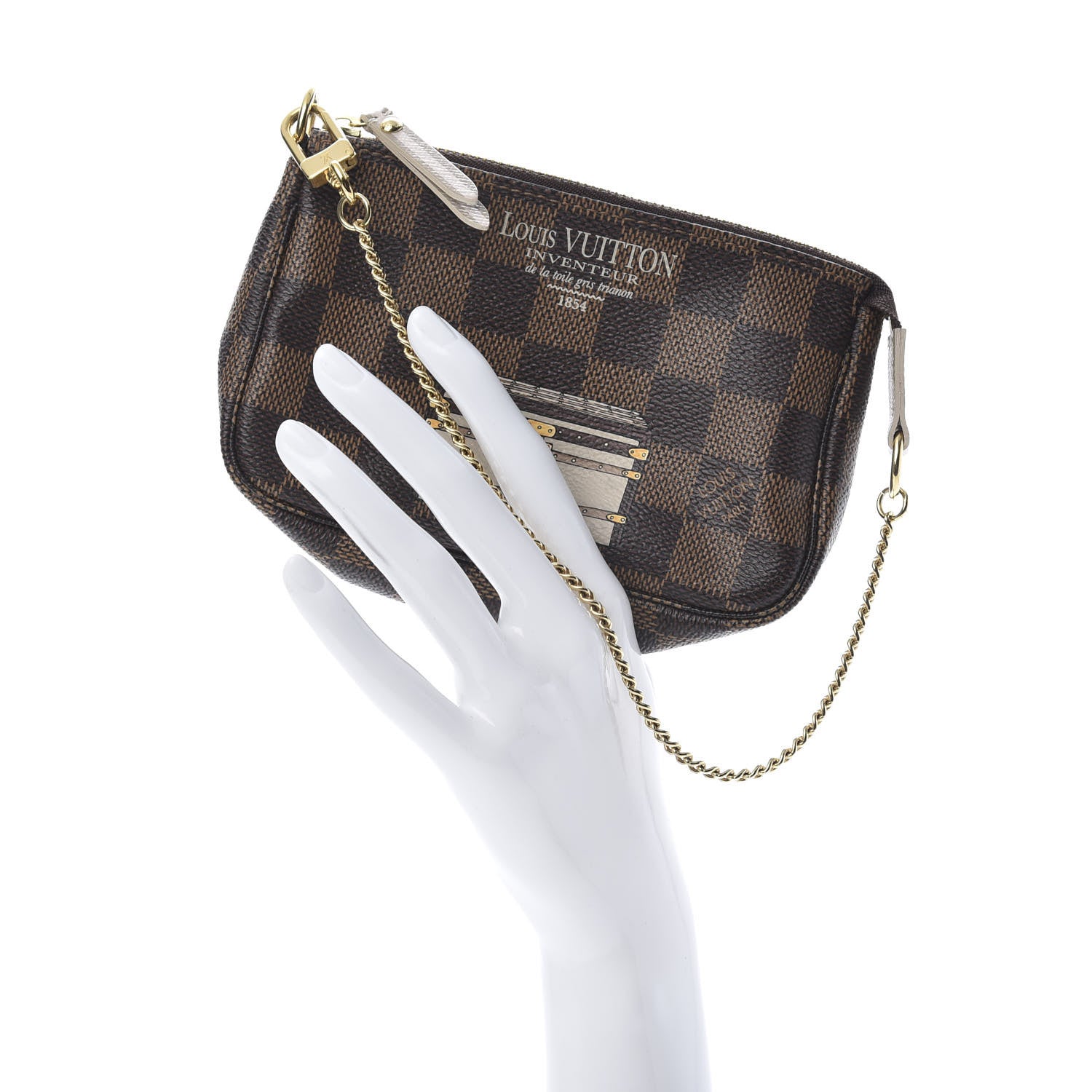 Louis Vuitton Damier Ebene Trunks and Locks Mini Pochette Accessories 2 of 8