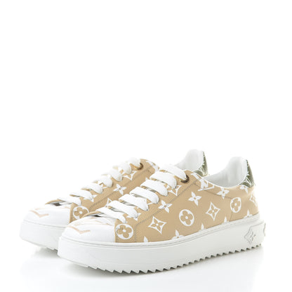 Louis Vuitton Monogram Giant Time Out Sneakers 41 Kaki White Beige 3 of 10