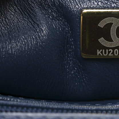 Chanel Lambskin Quilted Small Top Handle Square Flap Navy Blue 7 of 11