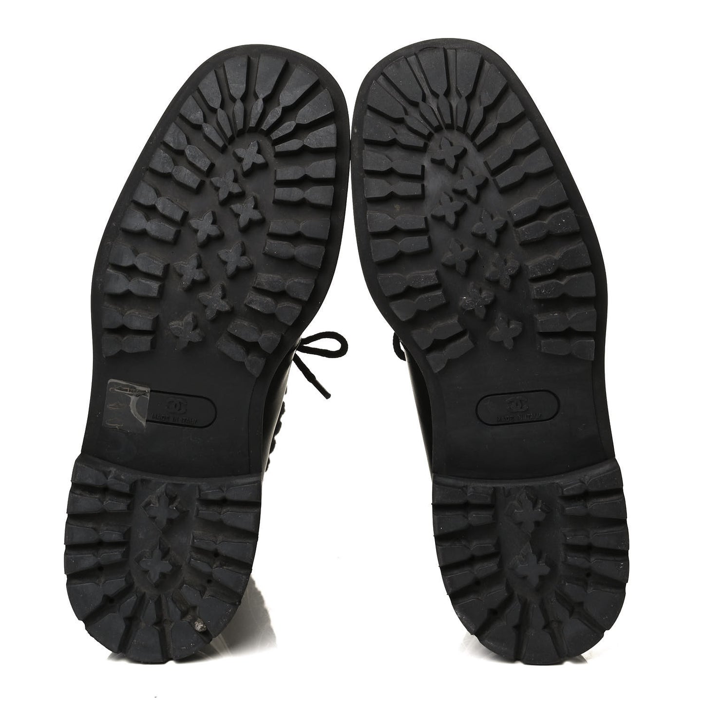 Calfskin Kid Suede Lace Up Short Boots 41 Black