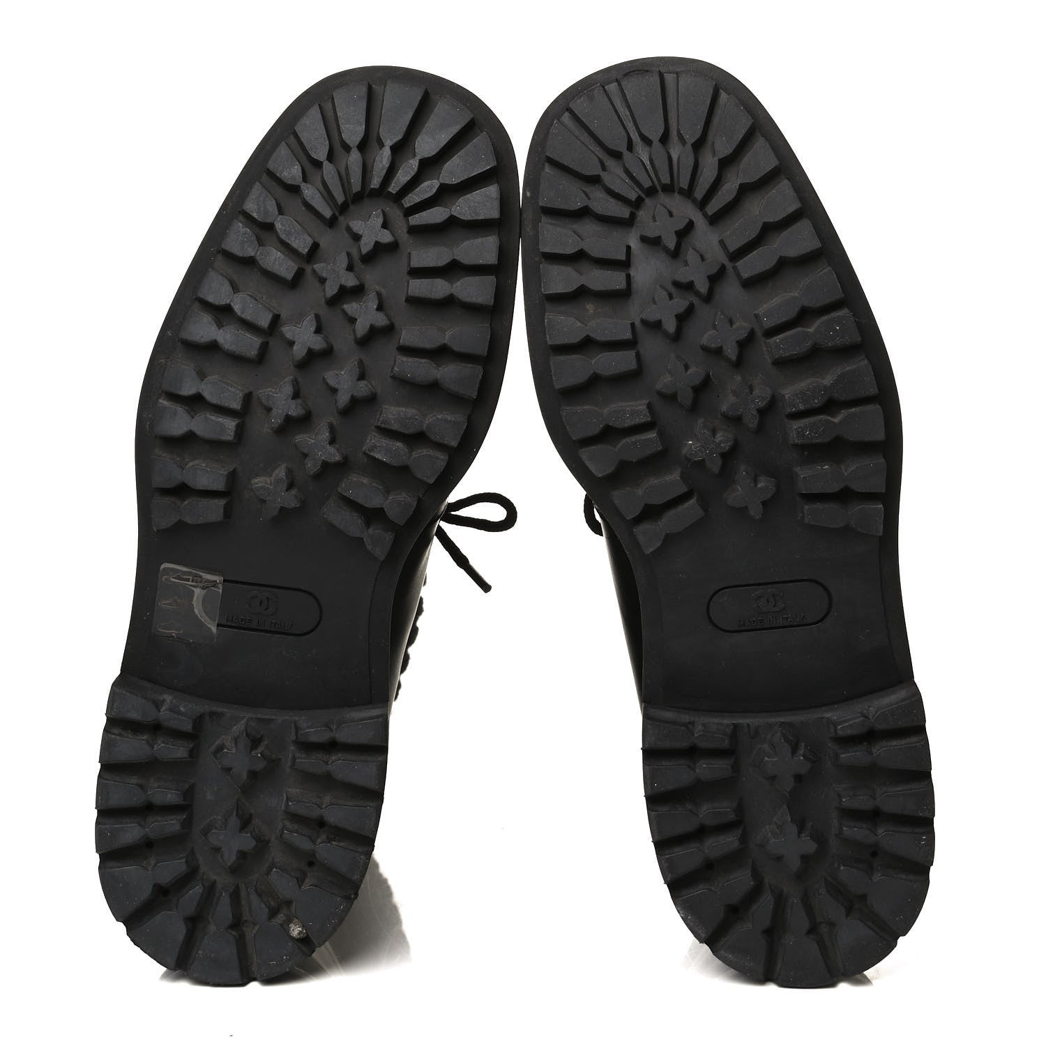 Chanel Calfskin Kid Suede Lace Up Short Boots 41 Black 7 of 16