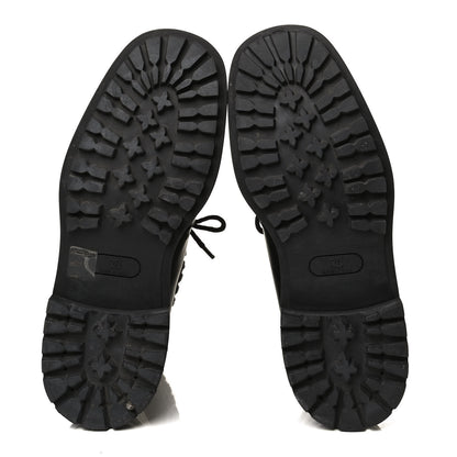 Chanel Calfskin Kid Suede Lace Up Short Boots 41 Black 7 of 16