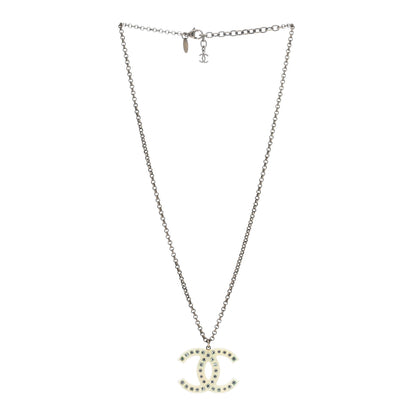 Chanel Crystal CC Pendant Necklace Gold 3 of 4