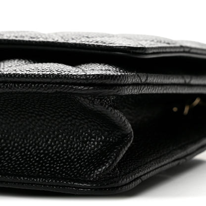 Chanel Caviar Quilted Bow Wallet On Chain WOC Black 11 of 13