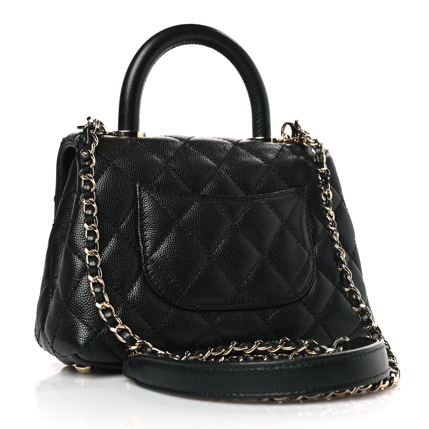 Caviar Quilted Extra Mini Coco Handle Flap Black