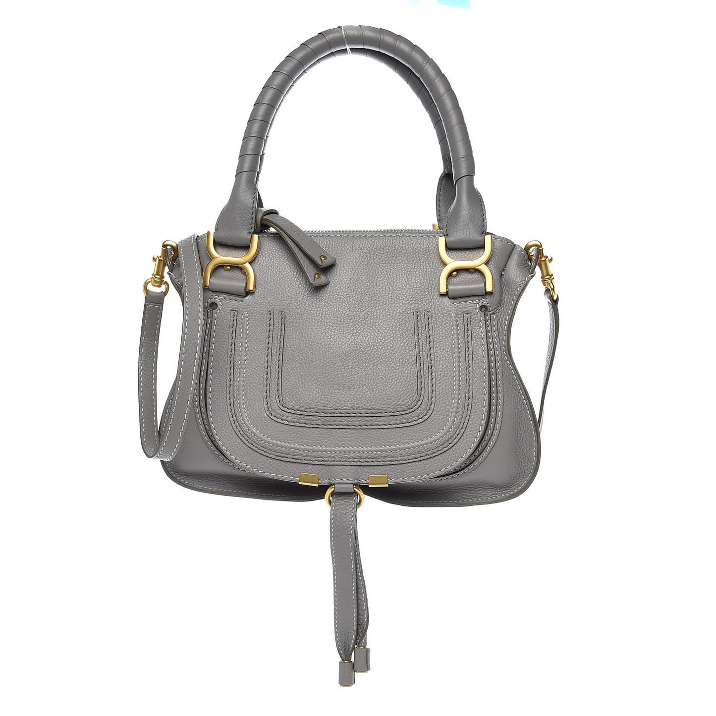 Calfskin Small Marcie Satchel Cashmere Grey