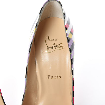 Christian Louboutin Patent Cinestripes Pigalle Follies 100 Pumps 39 Multi 6 of 8