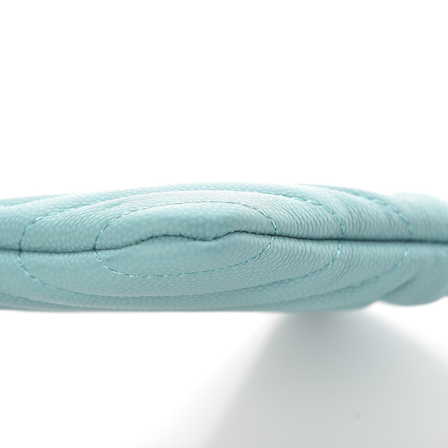 Chanel Caviar Chevron Quilted Small Cosmetic Case Light Blue 8 of 10
