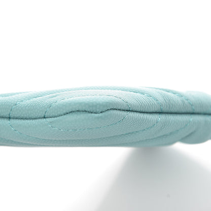 Chanel Caviar Chevron Quilted Small Cosmetic Case Light Blue 8 of 10