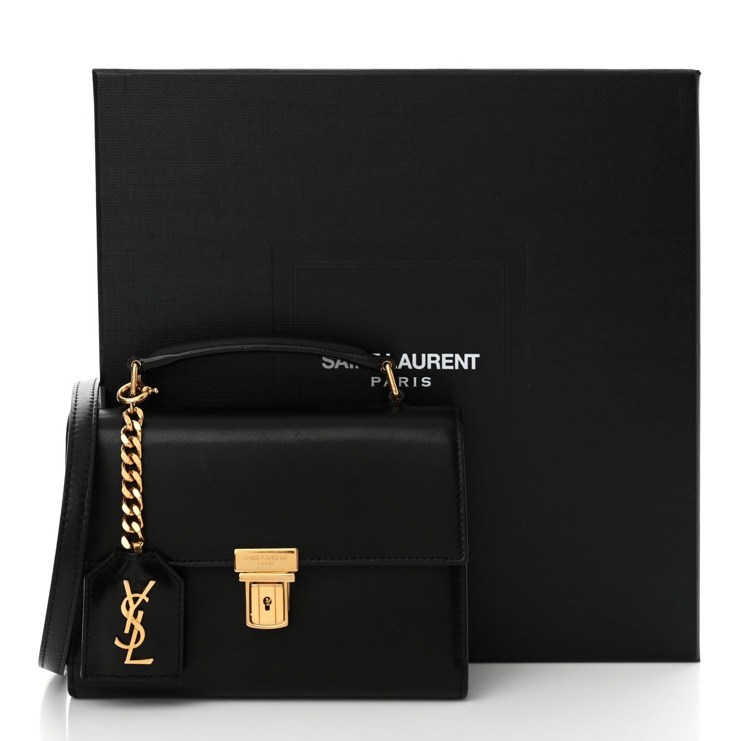 Saint Laurent Calfskin Mini High School Satchel Black 12 of 12