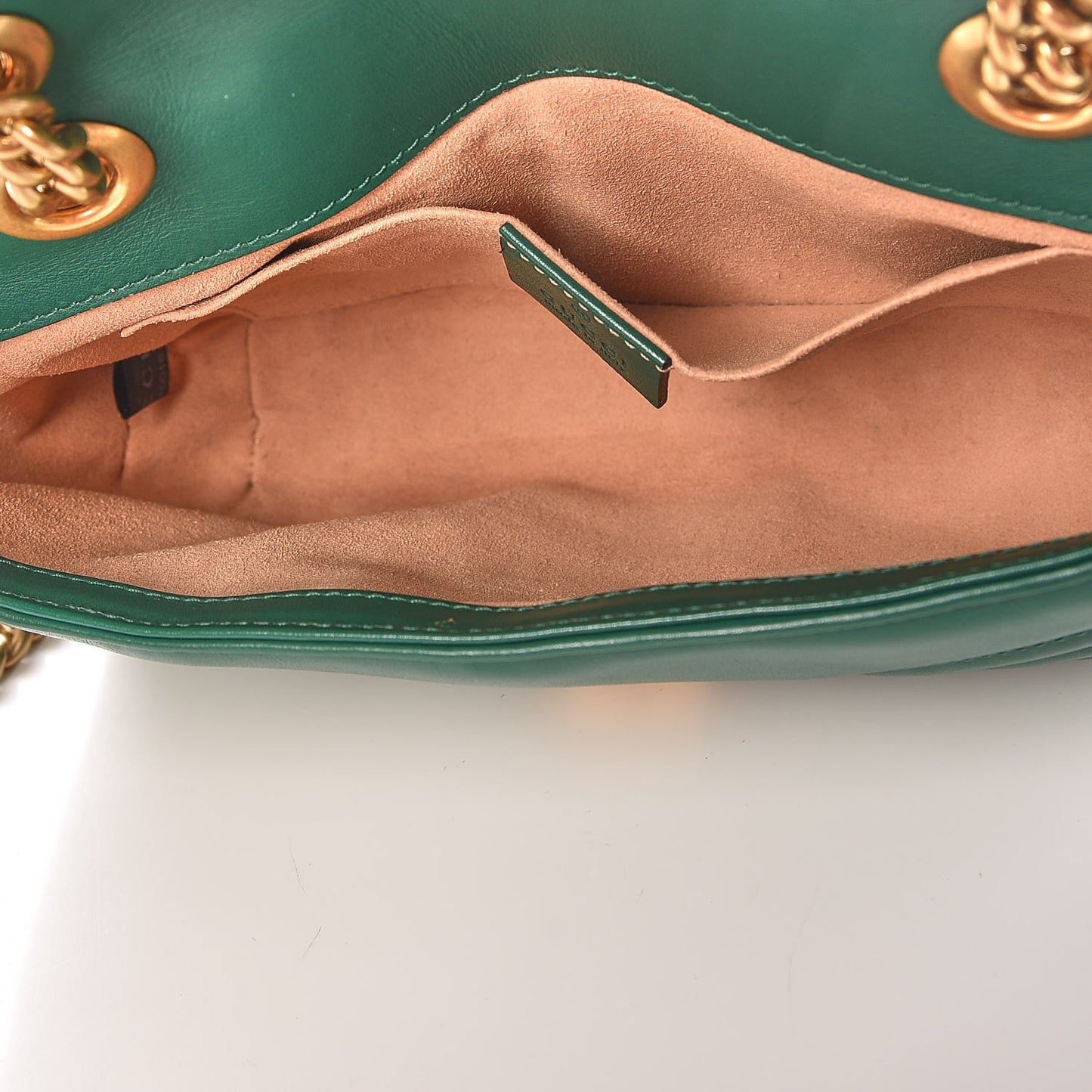 Calfskin Matelasse Mini GG Marmont Shoulder Bag Emerald Green