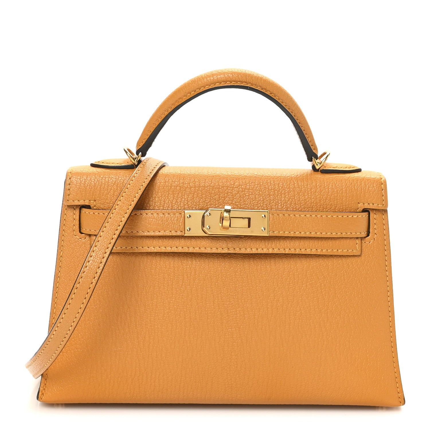 Hermes Chevre Chamkila Mini Kelly Sellier 20 Jaune D'or 1 of 10