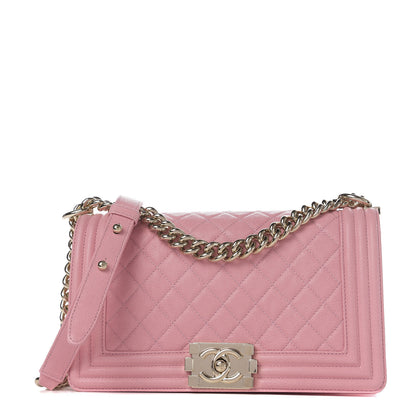 Chanel Caviar Quilted Medium Boy Flap Pink 2 of 18