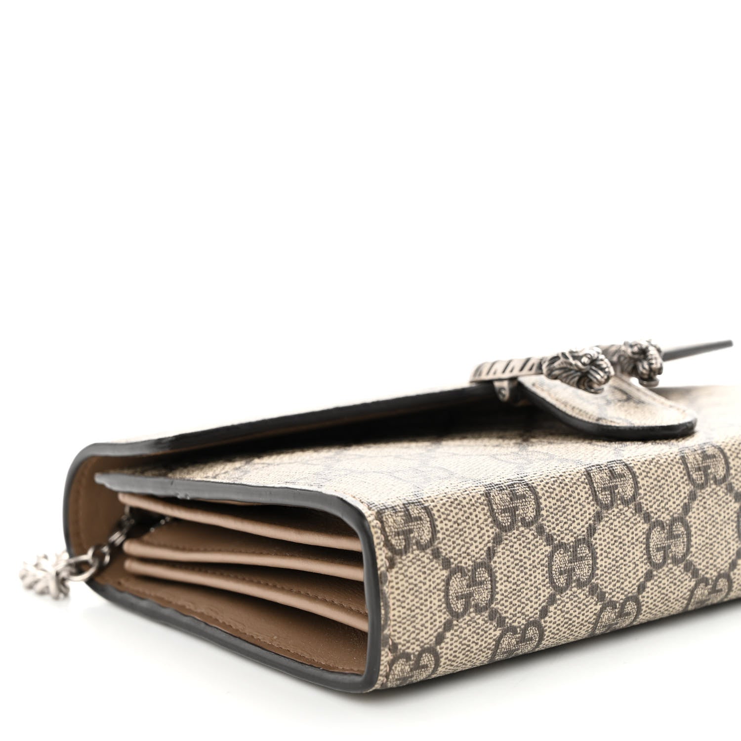 Gucci GG Supreme Monogram Mini Dionysus Chain Wallet Beige Taupe 8 of 9