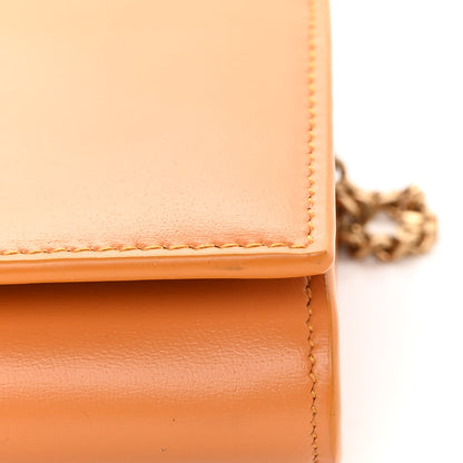 Saint Laurent Calfskin Monogram Chain Card Case Orange 11 of 12