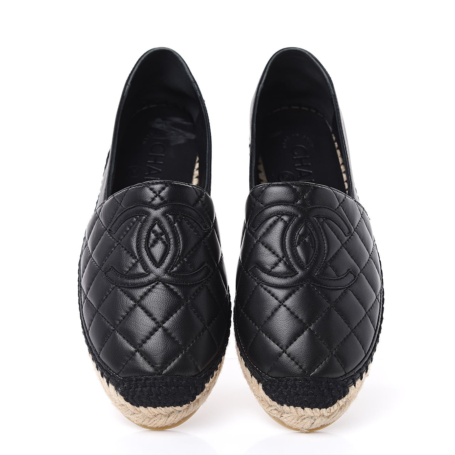 Chanel Lambskin Quilted CC Espadrilles 36 Black 5 of 9