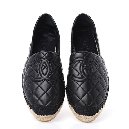 Chanel Lambskin Quilted CC Espadrilles 36 Black 5 of 9