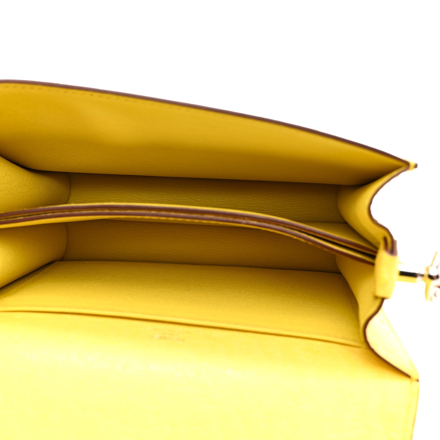 Hermes Ostrich Mini Sac Roulis Jaune Citron 5 of 14