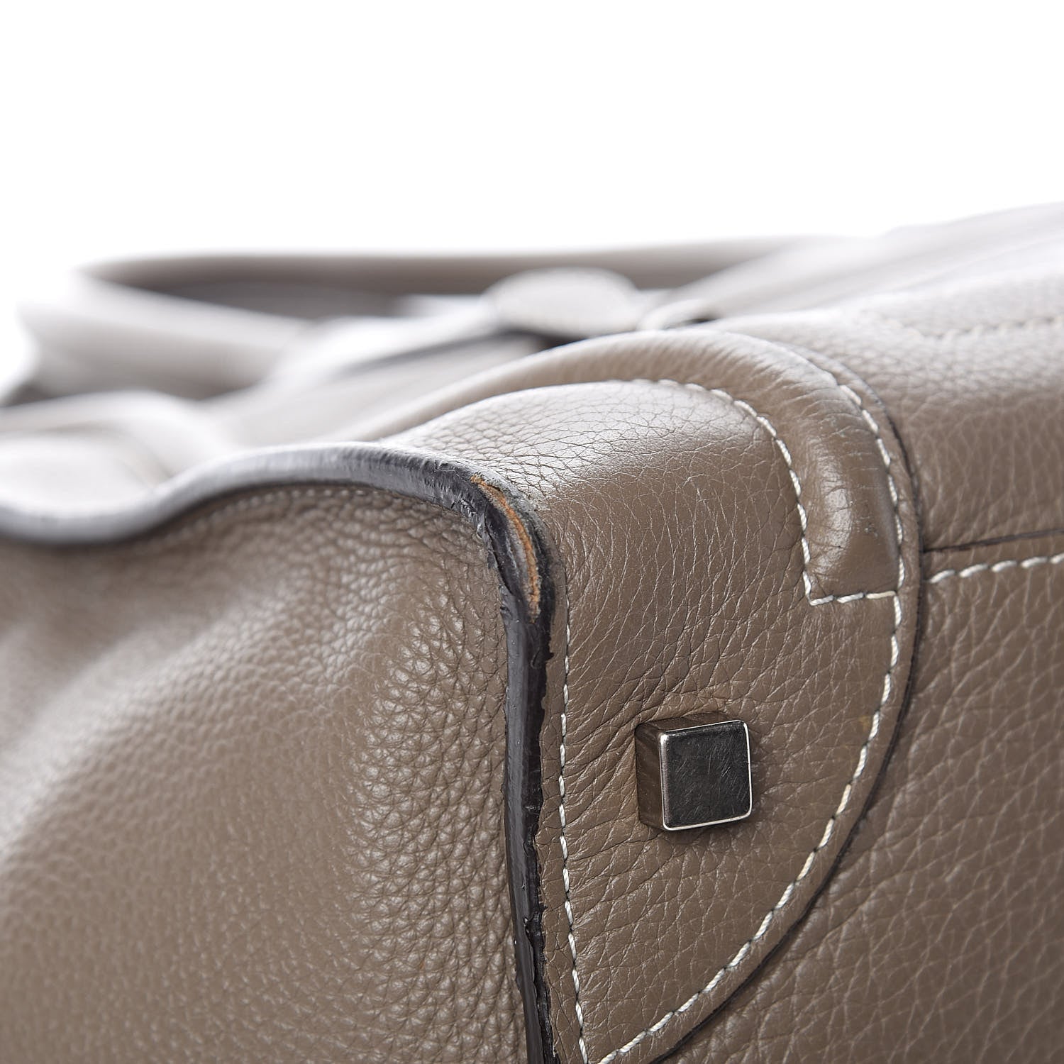 Celine Drummed Calfskin Mini Luggage Souris 8 of 13