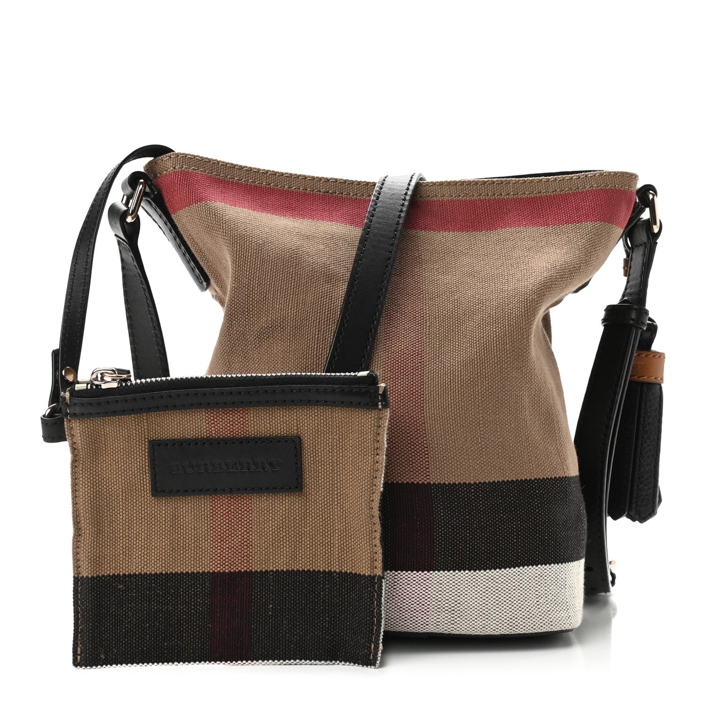 Canvas Mega Check Mini Ashby Tassel Crossbody Black
