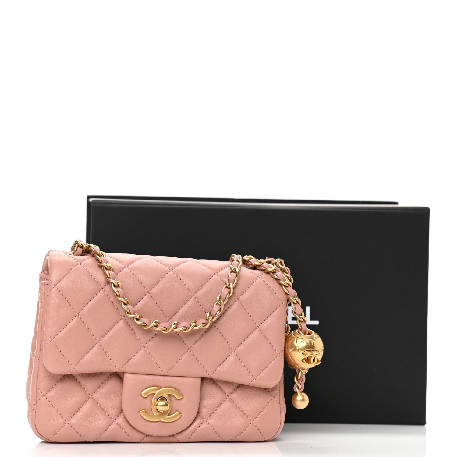 Chanel Lambskin Quilted Mini Pearl Crush Flap Dark Pink 8 of 8