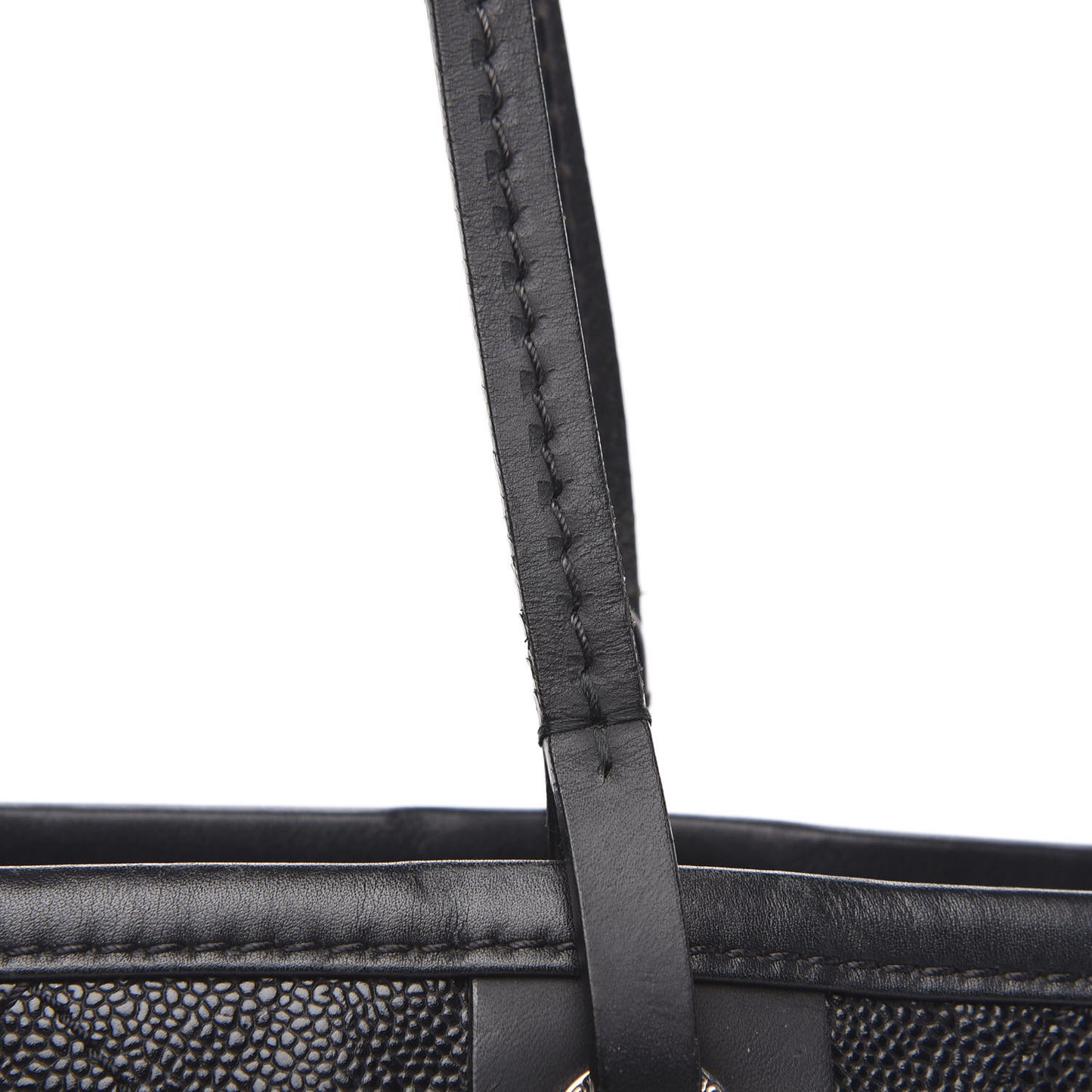 Grained Calfskin Shopping Fever Tote Black