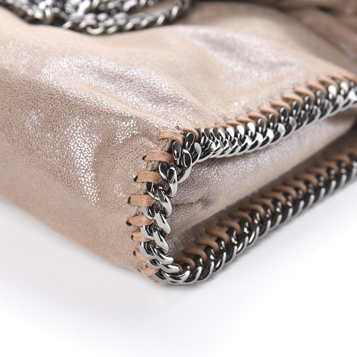 Shaggy Deer Falabella Fold Over Tote Taupe