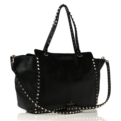 Valentino Garavani Vitello Medium Rockstud Tote Black 3 of 11