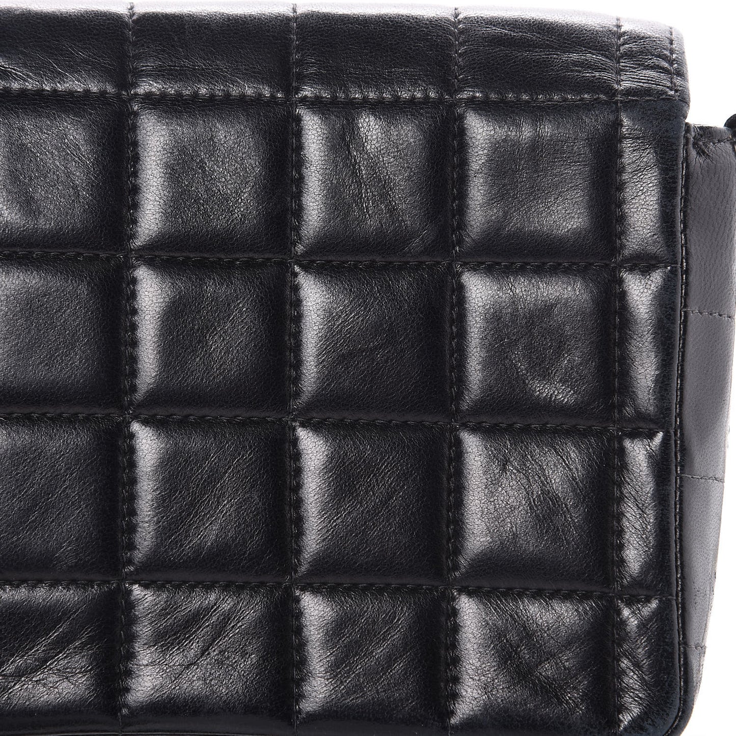 Lambskin East West Chocolate Bar Flap Black