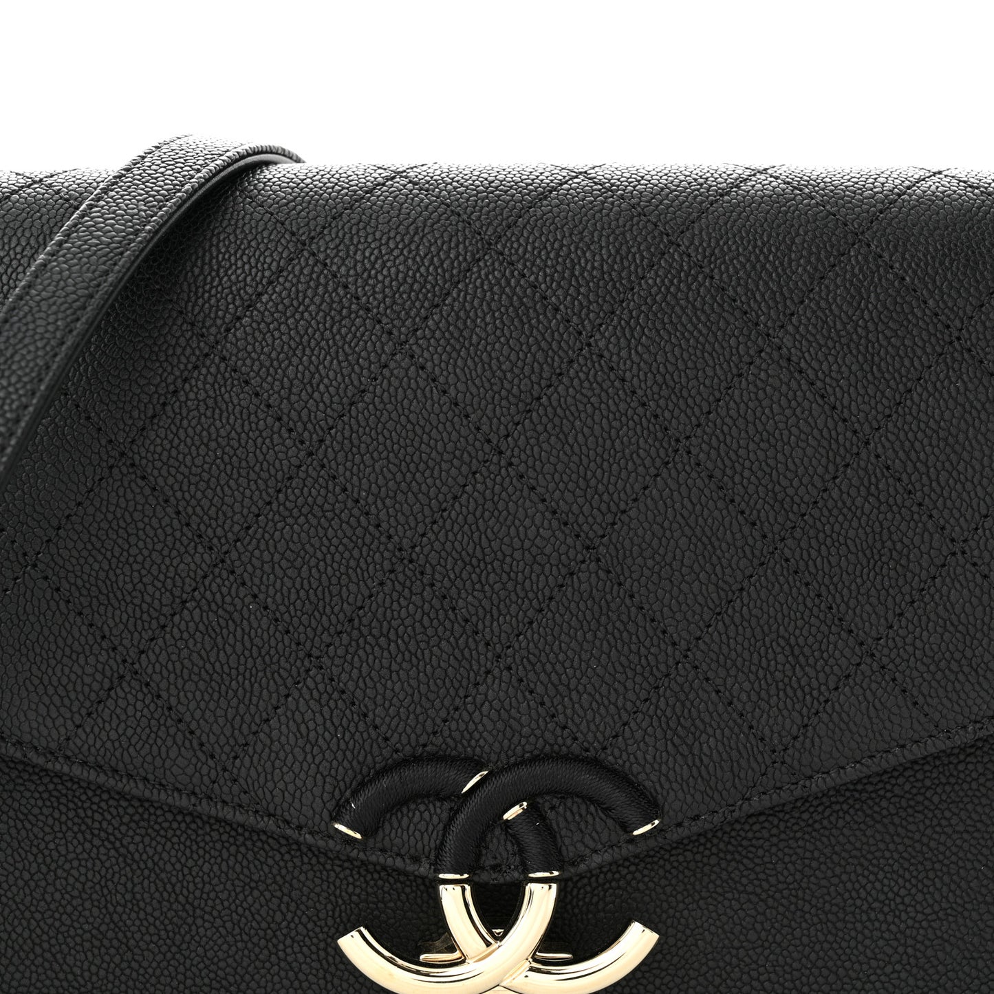 Grained Calfskin Quilted Cuba Flap Black