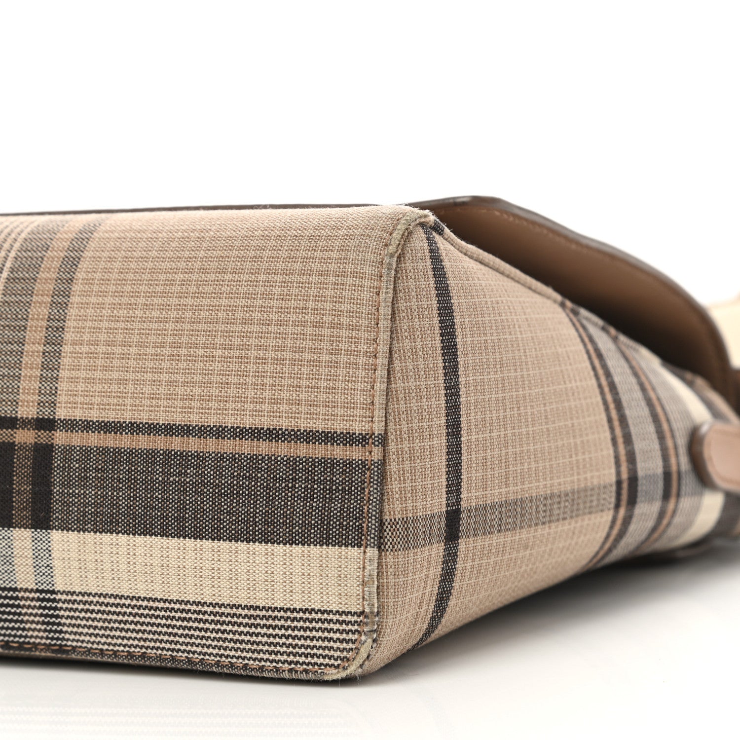 Burberry Calfskin Tartan Note Crossbody Bag Light Fawn 9 of 13