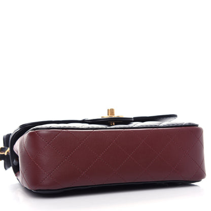 Chanel Calfskin Quilted Small Strap Into Flap Bag Black Brown 4 of 11