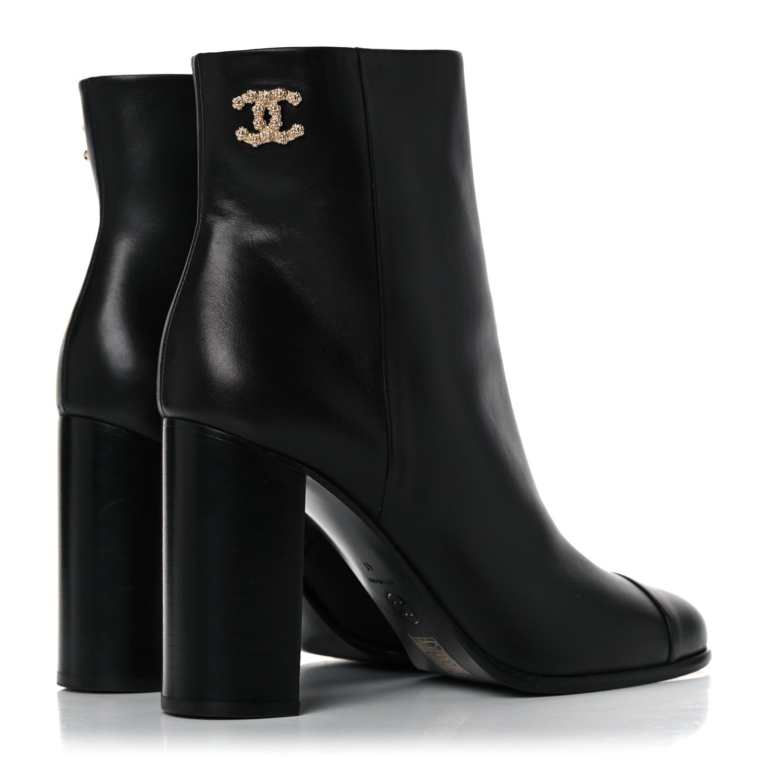 Chanel Calfskin CC Ankle Boots 41 Black 4 of 15