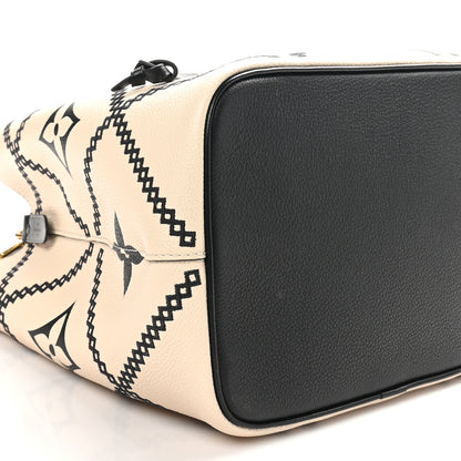 Louis Vuitton Empreinte Monogram Giant Broderies Neonoe MM Cream Black 9 of 10