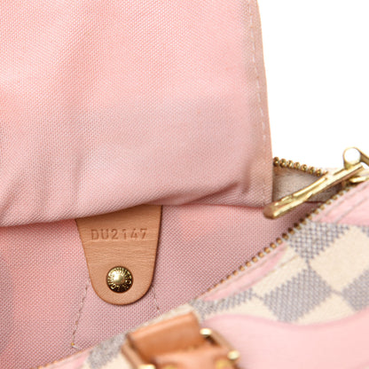 Louis Vuitton Damier Azur Tahitienne Speedy Bandouliere 30 Rose Ballerine 11 of 12