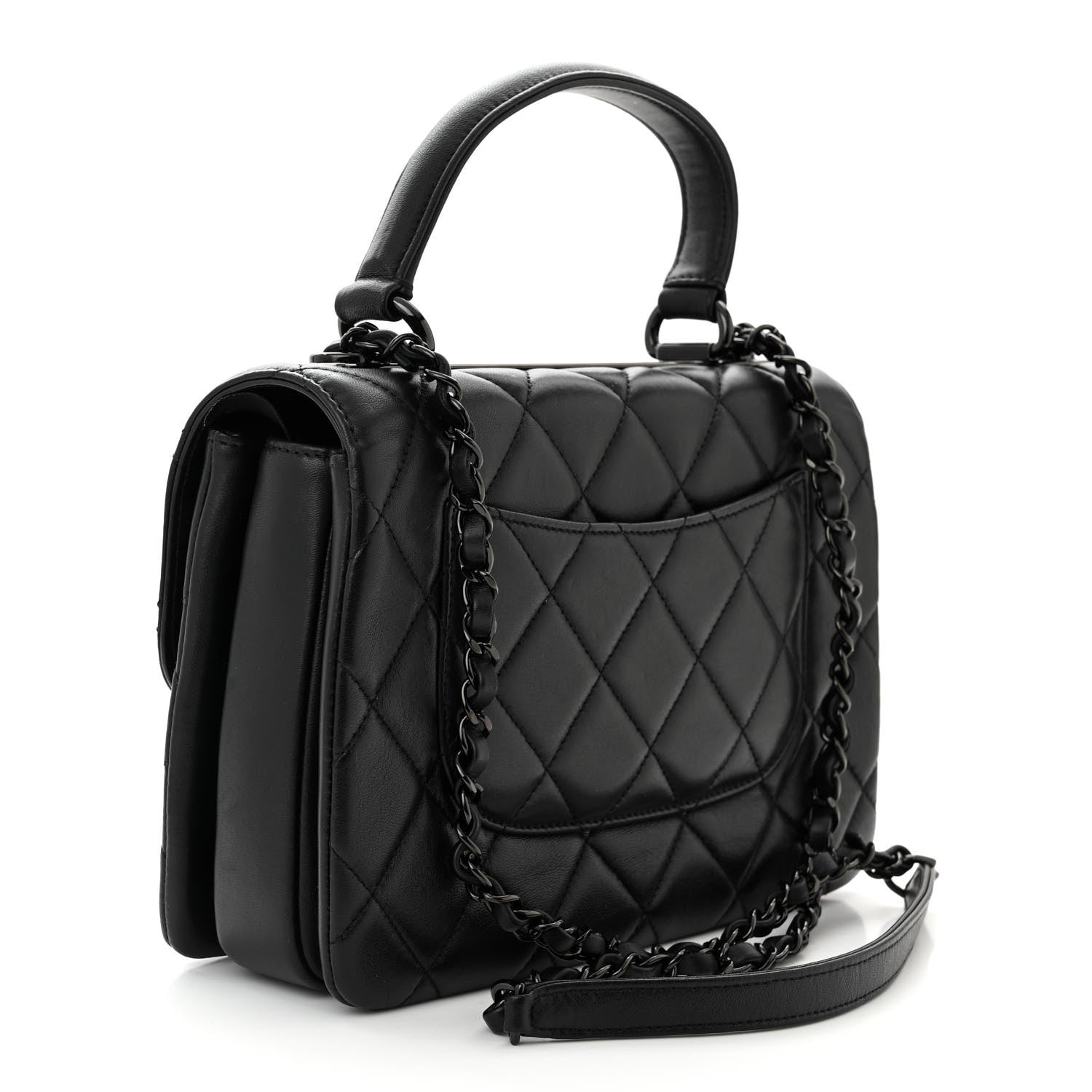 Chanel Lambskin Quilted Small Trendy CC Dual Handle Flap Bag So Black 3 of 11
