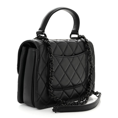Chanel Lambskin Quilted Small Trendy CC Dual Handle Flap Bag So Black 3 of 11