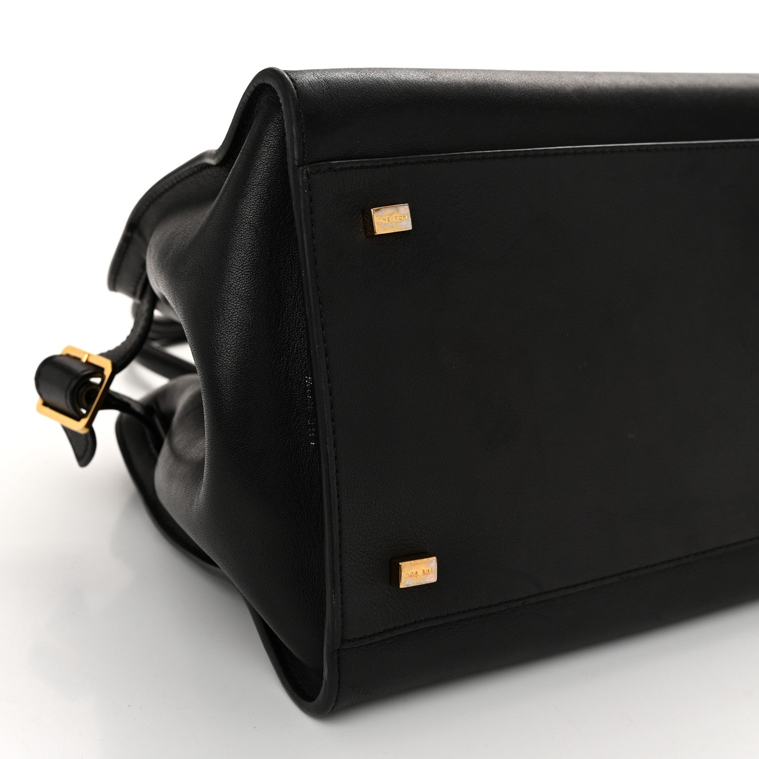 The Row Polished Saddle Calfskin Soft Margaux 12 Black 8 of 12