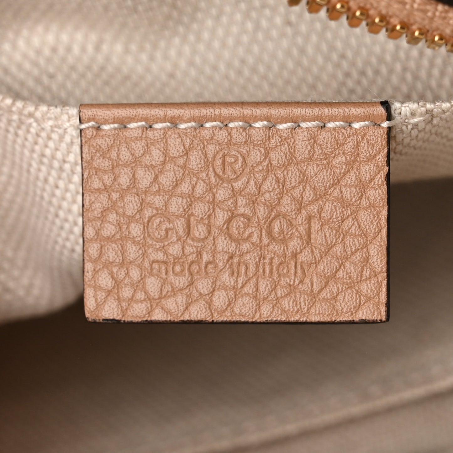 Pebbled Calfskin Small Soho Disco Bag Camelia