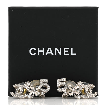 Chanel Crystal Star 5 CC Earrings Silver 5 of 5