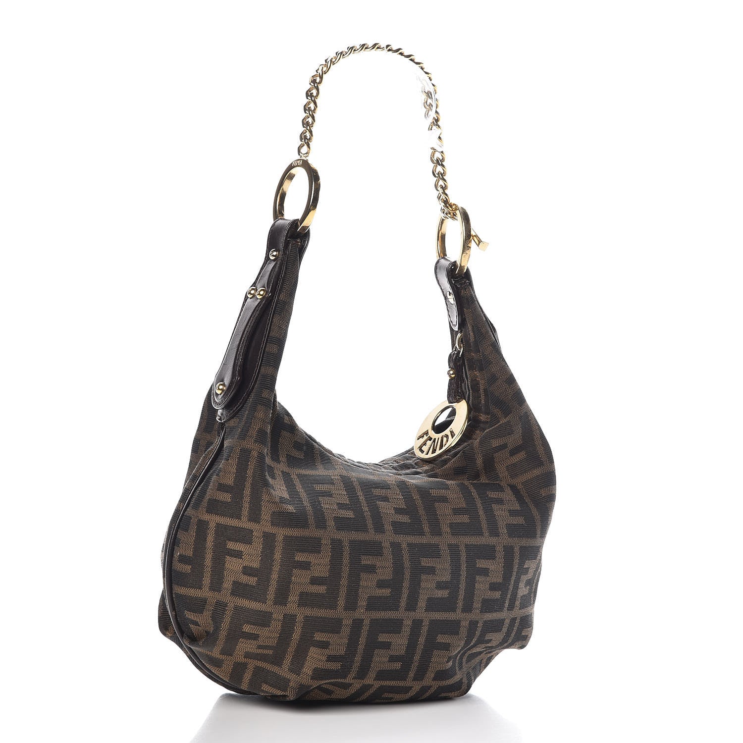 Fendi Zucca Small Chef Chain Hobo Tobacco 3 of 6