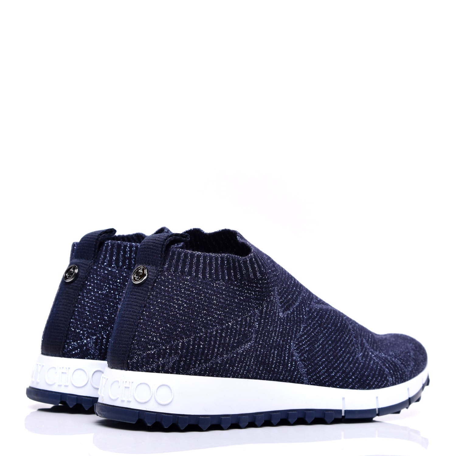 Jimmy Choo Lurex Knit Norway Sneakers 36.5 Navy 4 of 8