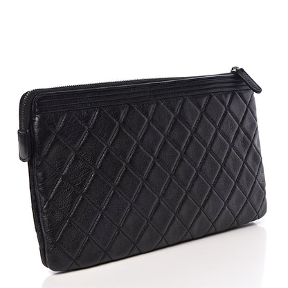 Chanel Calfskin Quilted Small Zipped Boy Pouch Black 3 of 13