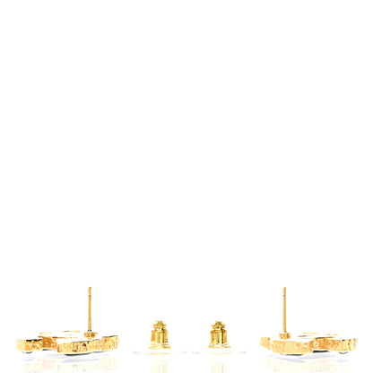 Chanel Metal Enamel CC Earrings Black Gold 3 of 4