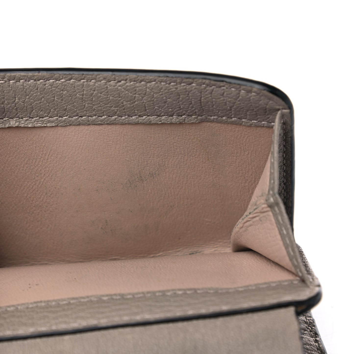Grained Lambskin Drew Square Wallet Motty Grey