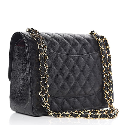 Chanel Caviar Quilted Jumbo Double Flap Black 3 of 11